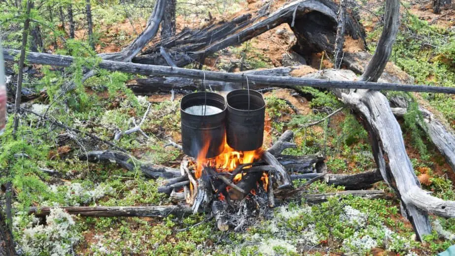 Cooking in wilderness